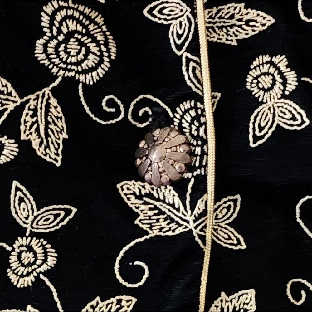 Vintage Y2K Another Thyme Floral Evening Velour Jacket Large Made in USA - Picture 6 of 8